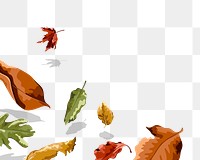 Autumn png border, transparent background