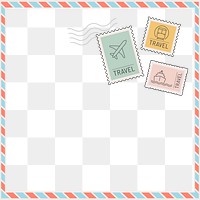 Cute travel png frame, transparent background