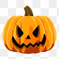 Png Jack O'Lantern pumpkin sticker, transparent background