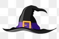 Png black witch's hat sticker, transparent background