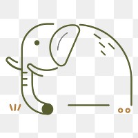 Png Cute elephant element, transparent background