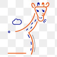 Png Cute giraffe element, transparent background