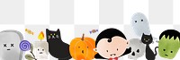 Cute Halloween png border, transparent background