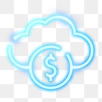 Png neon online trading icon, transparent background