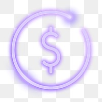 Png neon online banking icon, transparent background