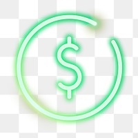 Png neon online banking icon, transparent background