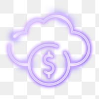 Png neon online trading icon, transparent background