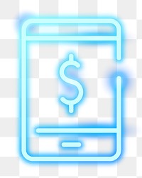 Png neon online banking icon, transparent background