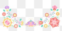 Cute flower png border, transparent background