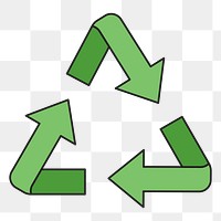 PNG Green arrow recycle environment icon illustration sticker, transparent background