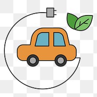 PNG EV car environment icon illustration sticker, transparent background