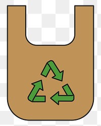 PNG Recycle bag environment icon illustration sticker, transparent background