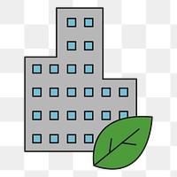 PNG Green building environment icon  illustration sticker, transparent background