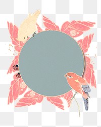 Png round botanical frame, transparent background