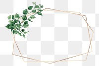 Aesthetic leaf png frame, transparent background