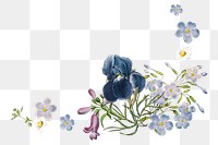 Flower png border, transparent background