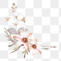 Flower png border, transparent background