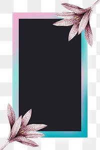 Png pretty floral frame, transparent background