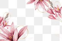 Flower png border, transparent background