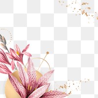 Flower png border, transparent background