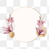 Flower png badge, transparent background