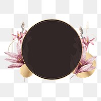 Flower png badge, transparent background