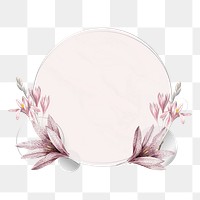 Flower png badge, transparent background