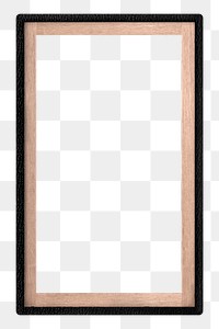 Png black leather rectangle frame, transparent background