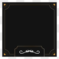 Png black mustache design frame, transparent background