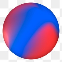 Png red and blue holographic circle badge, transparent background