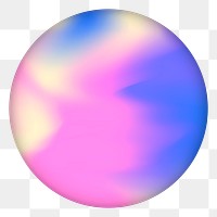 Png pastel holographic circle badge, transparent background