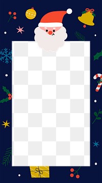 Png blue Christmas design border frame, transparent background