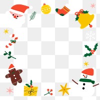 Png cute Christmas design border frame, transparent background