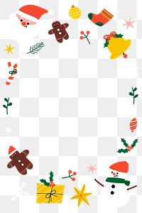 Png cute Christmas design border frame, transparent background