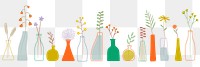 Flower vase png border, transparent background