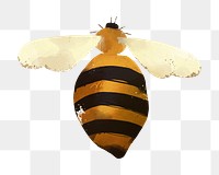 Watercolor Honey bee png, transparent background