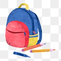 School backpack png, transparent background