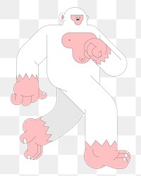Png yeti halloween character sticker, transparent background