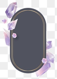 Png aesthetic gemstones design frame, transparent background