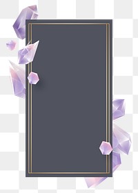 Png aesthetic gemstones design frame, transparent background