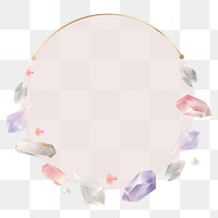 Png aesthetic gemstones design frame, transparent background