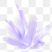 Png purple crystals design element, transparent background