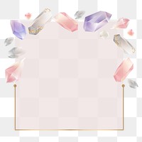 Png aesthetic gemstones design frame, transparent background