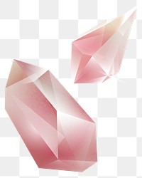 Png pink gemstones design element, transparent background