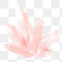 Png pink crystals design element, transparent background