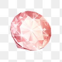 Png pink luxurious diamond element, transparent background