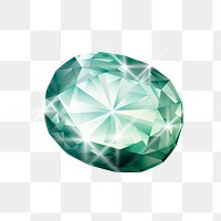 Png green luxurious diamond element, transparent background
