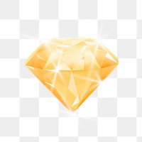 Png yellow luxurious diamond element, transparent background