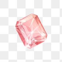 Png pink luxurious diamond element, transparent background