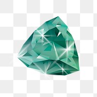 Png green luxurious diamond element, transparent background